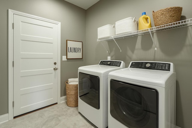 1811 Oakvale Dr, Chattanooga, TN 37421 - laundry area with independent washer and dryer and baseboards