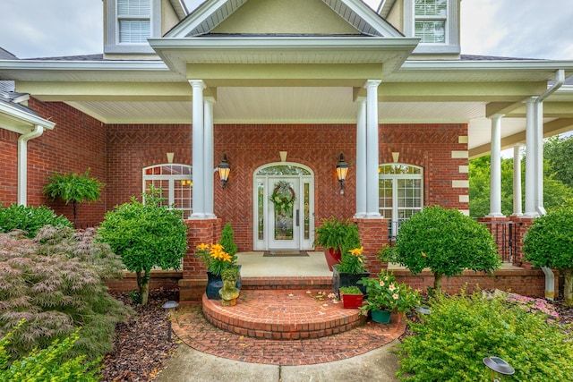9548 Shadow Crossing Ln, Chattanooga, TN 37421 - property entrance with covered porch and brick siding