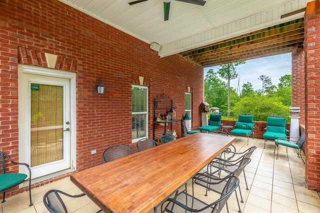 9548 Shadow Crossing Ln, Chattanooga, TN 37421 - view of patio / terrace featuring ceiling fan and outdoor dining space