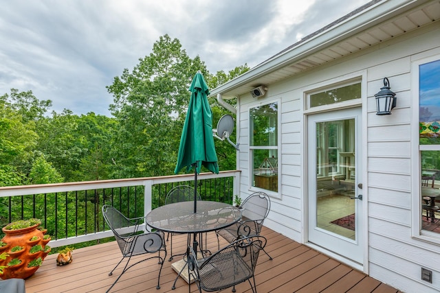 9548 Shadow Crossing Ln, Chattanooga, TN 37421 - wooden terrace with outdoor dining area