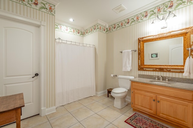 9548 Shadow Crossing Ln, Chattanooga, TN 37421 - full bath with tile patterned floors, vanity, toilet, curtained shower, and baseboards