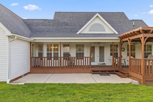 102 Water Mill Trce, Ringgold, GA 30736 - back of house with roof with shingles, a lawn, and ceiling fan