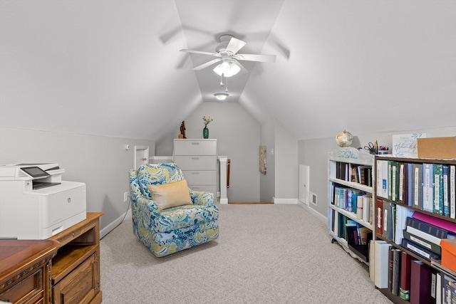 102 Water Mill Trce, Ringgold, GA 30736 - sitting room with carpet, a ceiling fan, and vaulted ceiling
