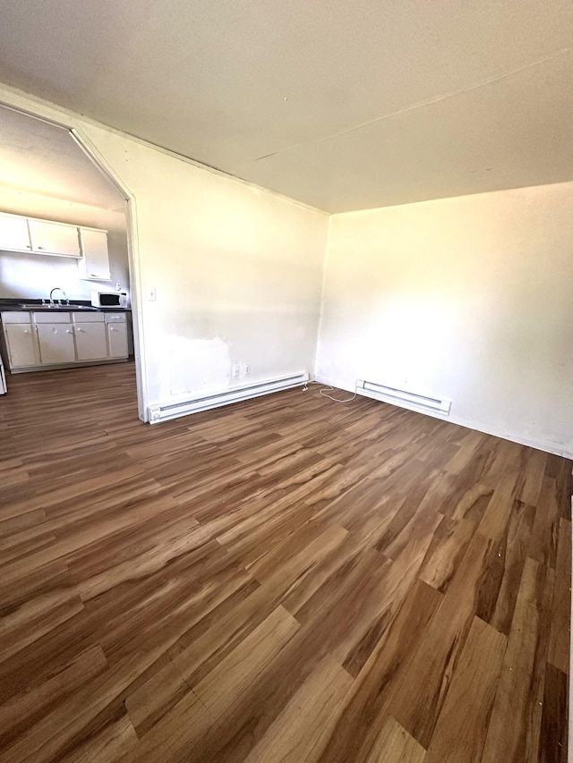 2011 Milne St, Chattanooga, TN 37406 - spare room featuring baseboard heating and dark wood-type flooring