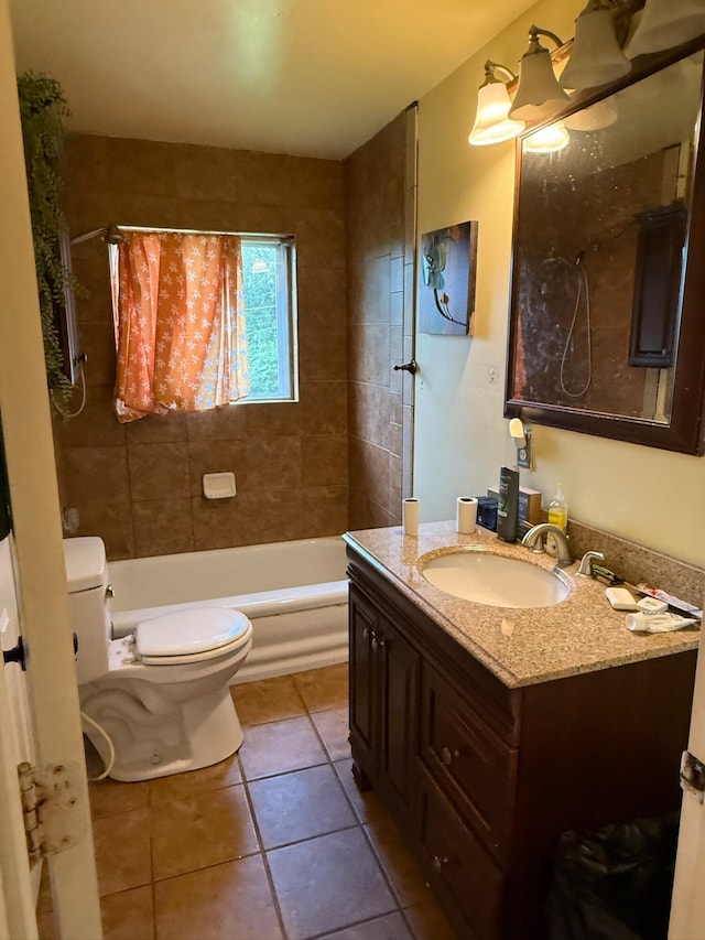 4509 Dumac Rd, Chattanooga, TN 37416 - bathroom featuring vanity, tile patterned flooring, and tub / shower combination