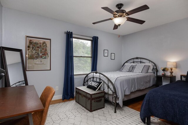 3606 Gleason Dr, Chattanooga, TN 37412 - bedroom with light wood finished floors and ceiling fan