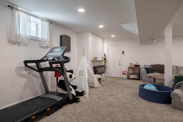 3606 Gleason Dr, Chattanooga, TN 37412 - workout area featuring carpet floors and recessed lighting