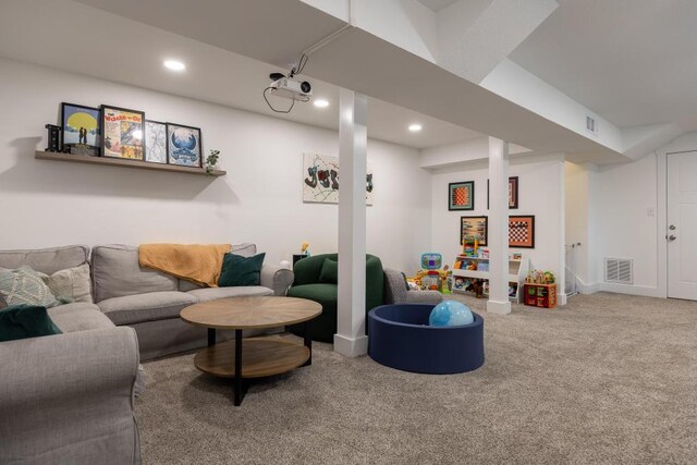 3606 Gleason Dr, Chattanooga, TN 37412 - carpeted living area featuring recessed lighting