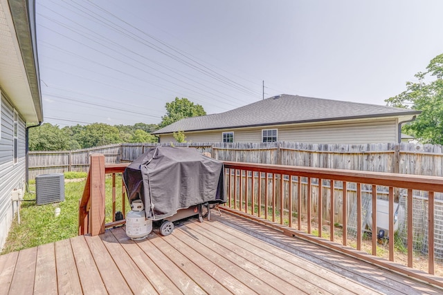 2091 Hummingbird Dr, Dalton, GA 30721 - deck with a fenced backyard and a grill