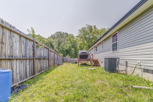 2091 Hummingbird Dr, Dalton, GA 30721 - fenced backyard with a deck