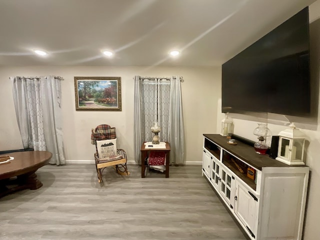 690 Ditch Gap Rd, Whitwell, TN 37397 - sitting room with baseboards, light wood-style floors, and recessed lighting