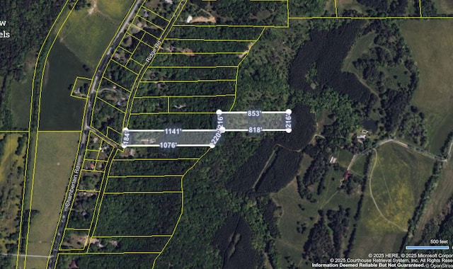 487 Ridge Rd, Lafayette, GA 30728 - aerial map of property and surrounding area with property parcel outlined