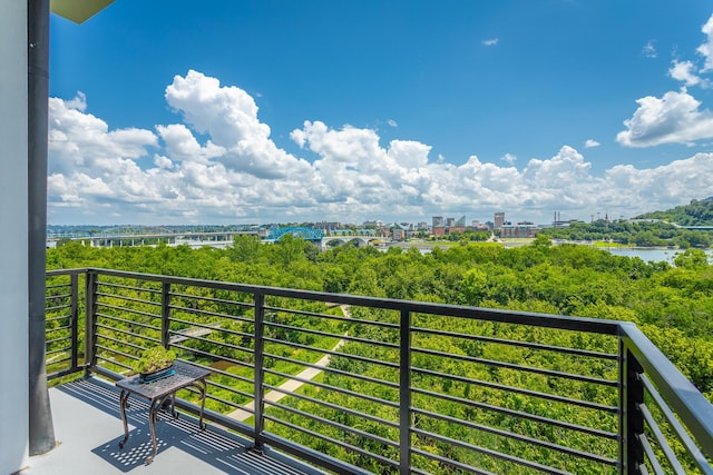 200 Manufacturers Rd Apt 507, Chattanooga, TN 37405 - balcony with a view of city, a water view, and view of scattered trees