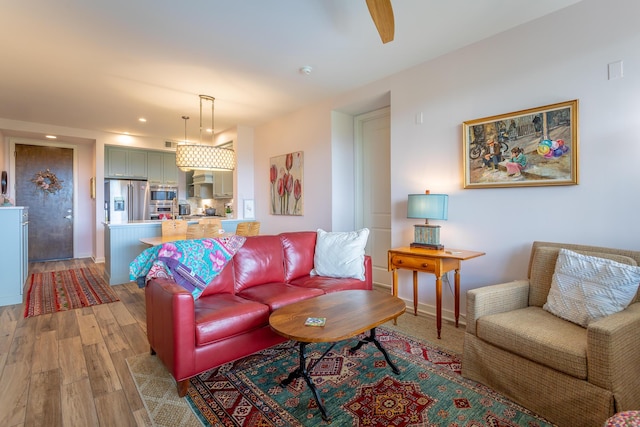 200 Manufacturers Rd Apt 507, Chattanooga, TN 37405 - living area with light wood-type flooring and recessed lighting