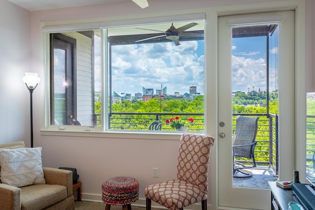 200 Manufacturers Rd Apt 507, Chattanooga, TN 37405 - sitting room featuring ceiling fan and healthy amount of natural light