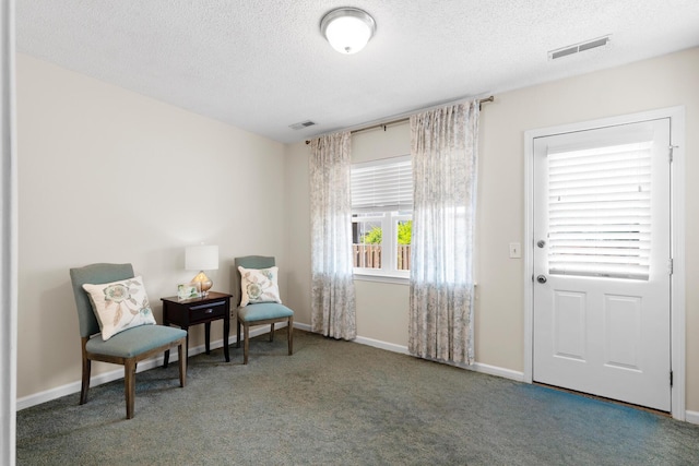 6590 Hickory Brook Rd, Chattanooga, TN 37421 - sitting room with a textured ceiling, carpet flooring, and baseboards