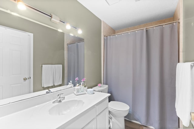 6590 Hickory Brook Rd, Chattanooga, TN 37421 - full bathroom with vanity, toilet, and a shower with shower curtain