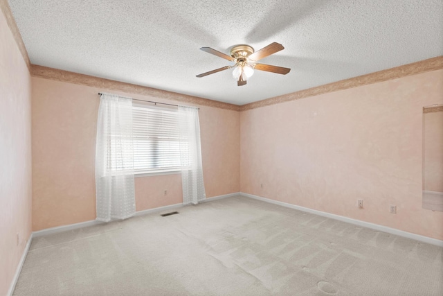 6590 Hickory Brook Rd, Chattanooga, TN 37421 - empty room featuring ceiling fan, carpet, a textured ceiling, and baseboards