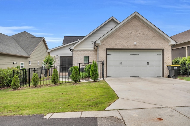9257 Skyfall Dr, Ooltewah, TN 37363 - ranch-style house featuring a garage, brick siding, and concrete driveway