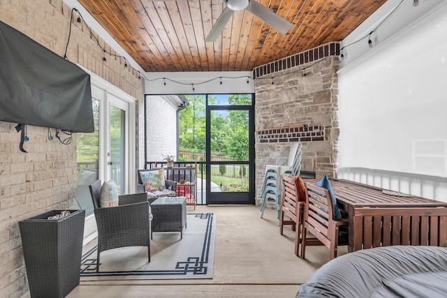 9257 Skyfall Dr, Ooltewah, TN 37363 - bedroom featuring access to outside and wooden ceiling