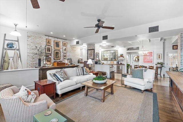 1000 E Martin Luther King Blvd Unit 102, Chattanooga, TN 37403 - living area featuring a ceiling fan, wood finished floors, and recessed lighting