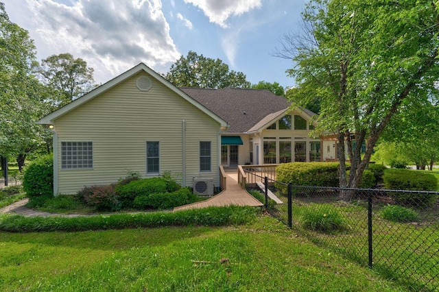 81 Arnold Rd, Rock Spring, GA 30739 - rear view of house with ac unit and a wooden deck