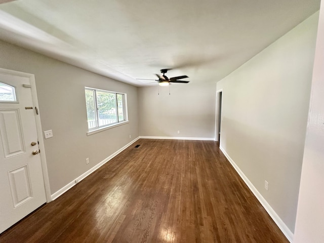 361 Gracie Ave, Ringgold, GA 30736 - foyer entrance with dark wood-type flooring and ceiling fan