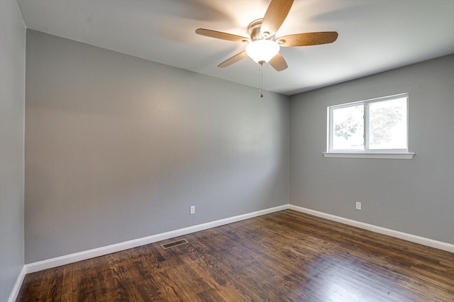 1373 Meadowood Dr, Hixson, TN 37343 - empty room with baseboards, dark wood-style flooring, and a ceiling fan