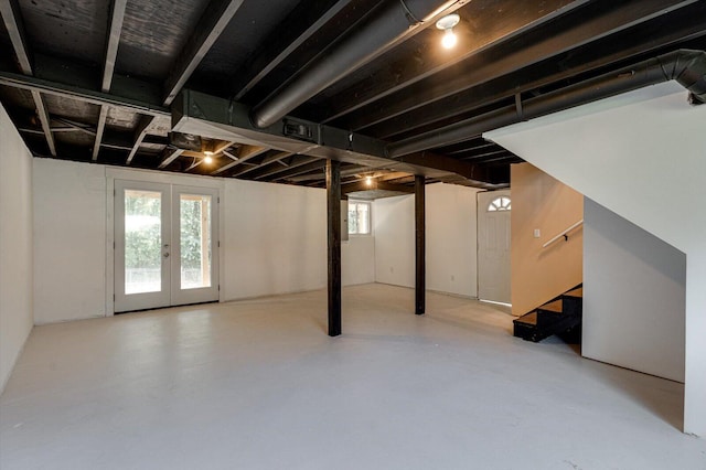 1373 Meadowood Dr, Hixson, TN 37343 - below grade area featuring french doors and stairway