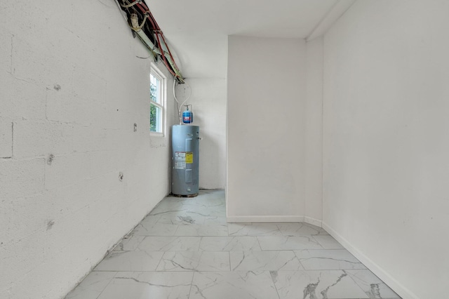 1204 Greenwood Rd, Chattanooga, TN 37411 - basement with water heater and light marble finish flooring