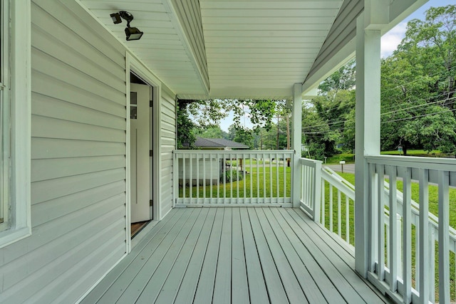 1204 Greenwood Rd, Chattanooga, TN 37411 - wooden porch featuring a yard and view of scattered trees