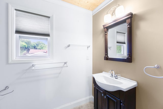 7815 Parkshore Cir, Hixson, TN 37343 - bathroom with vanity and ornamental molding