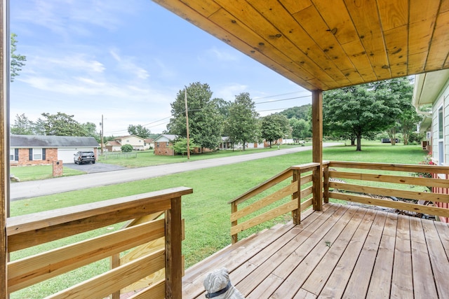 7815 Parkshore Cir, Hixson, TN 37343 - wooden terrace with a lawn