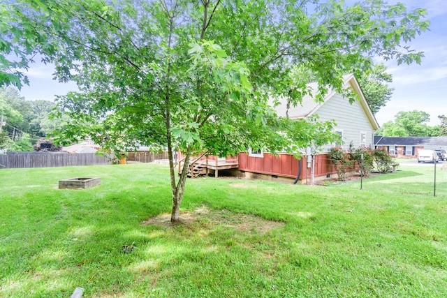 7815 Parkshore Cir, Hixson, TN 37343 - view of yard with a deck and an outdoor fire pit