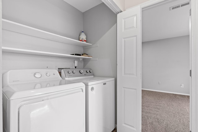 32 S Germantown Rd, Chattanooga, TN 37411 - laundry area featuring washing machine and clothes dryer and carpet flooring