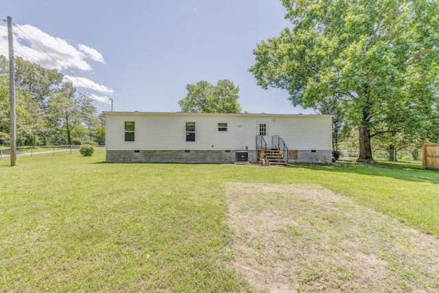 1005 Cohutta Beaverdale Rd, Cohutta, GA 30710 - rear view of house featuring crawl space and central AC unit