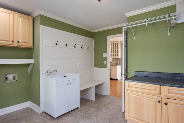 2195 Ooltewah Ringgold Rd, Ooltewah, TN 37363 - mudroom with light tile patterned floors and ornamental molding