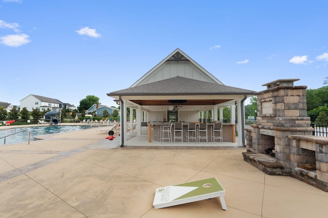 3620 Weathervane, Apison, TN 37302 - view of patio with exterior bar, a community pool, and a gazebo