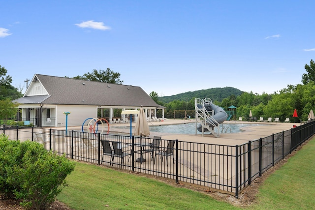3620 Weathervane, Apison, TN 37302 - community pool with a water slide and a patio