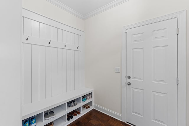 3620 Weathervane, Apison, TN 37302 - mudroom featuring ornamental molding and dark wood finished floors