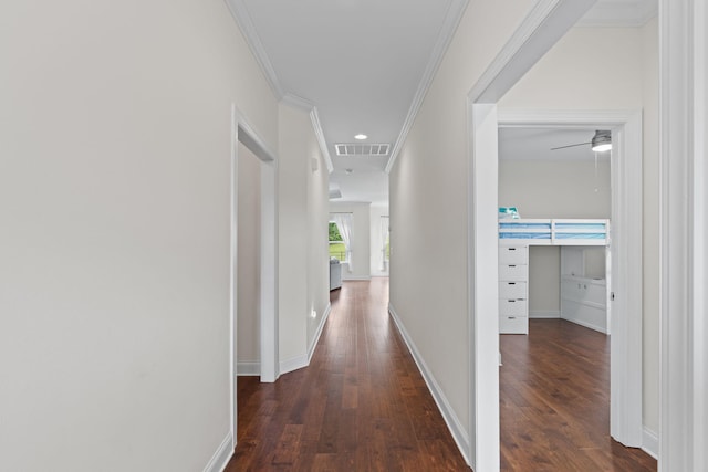3620 Weathervane, Apison, TN 37302 - hallway with ornamental molding, wood-type flooring, and recessed lighting