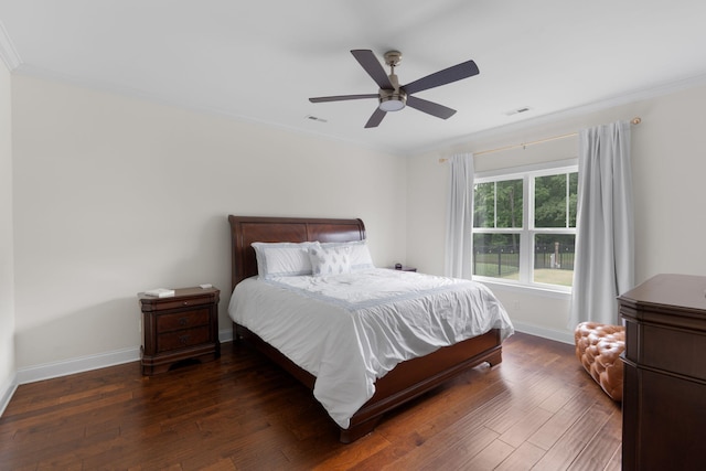 3620 Weathervane, Apison, TN 37302 - bedroom with hardwood / wood-style flooring, crown molding, and a ceiling fan