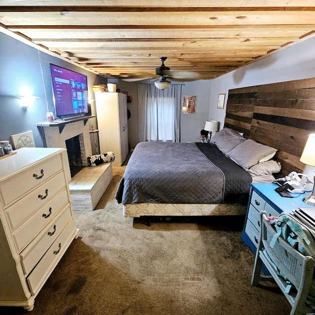 1610 Castleberry Ave, Chattanooga, TN 37412 - carpeted bedroom with a brick fireplace