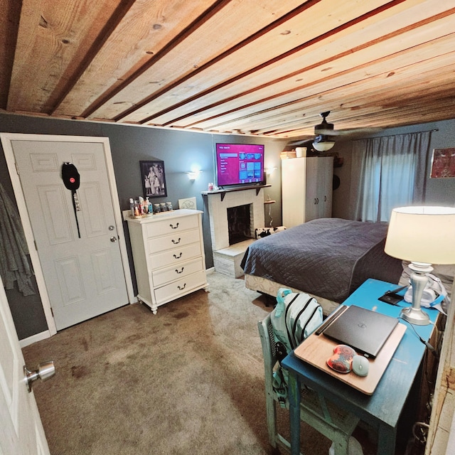 1610 Castleberry Ave, Chattanooga, TN 37412 - bedroom with a fireplace with raised hearth and carpet floors