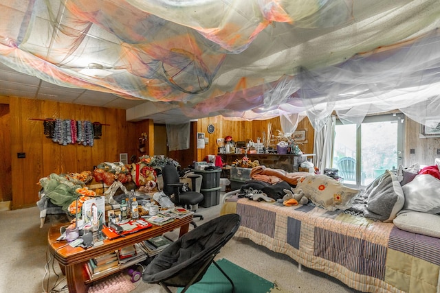 1820 Colonial Way Cir, Hixson, TN 37343 - misc room featuring wood walls and carpet flooring