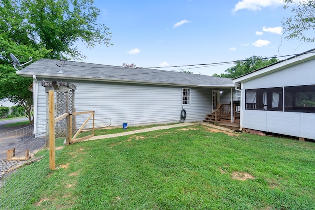 259 Osburn Rd, Chickamauga, GA 30707 - rear view of property with a sunroom