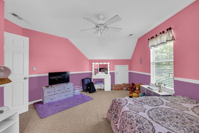 1128 Tiftonia View Rd, Chattanooga, TN 37419 - bedroom featuring carpet floors, lofted ceiling, and a ceiling fan