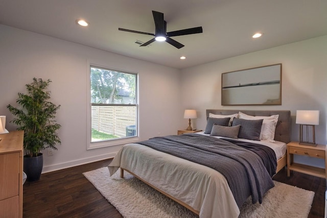 4407 Bennett Rd, Chattanooga, TN 37412 - bedroom featuring dark wood-style floors, recessed lighting, and ceiling fan
