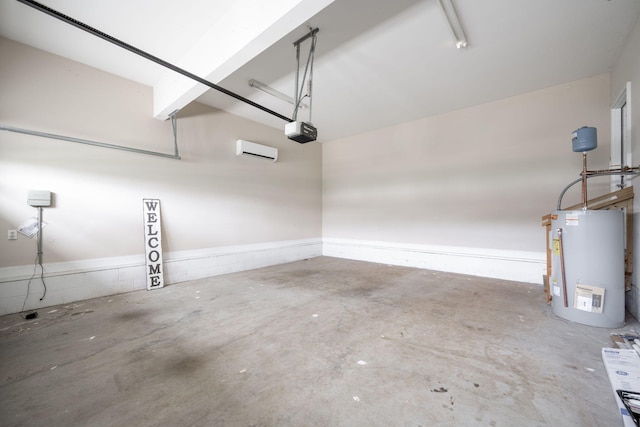 8539 Lexie Ln, Ooltewah, TN 37363 - garage featuring water heater, a garage door opener, and a wall mounted AC