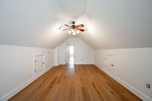 8539 Lexie Ln, Ooltewah, TN 37363 - bonus room with a ceiling fan, vaulted ceiling, and light wood-style floors